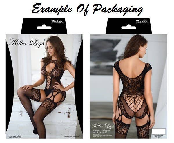 Yelete - Lace Choker Neck Crotchless Fishnet Bodystocking