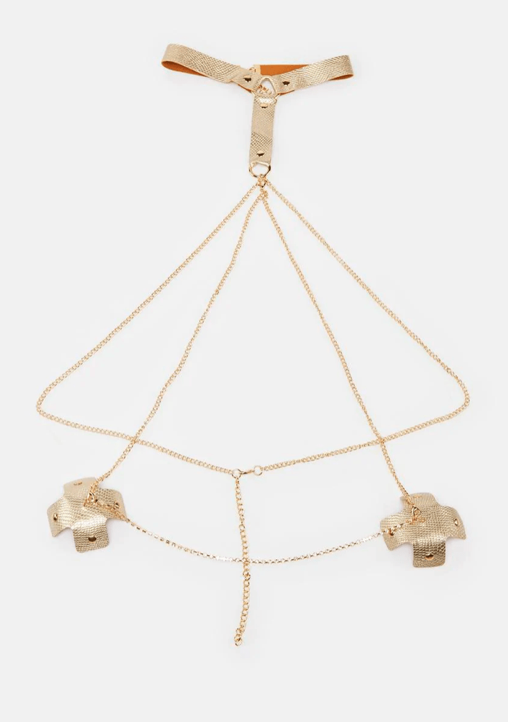 Golden Goddess Harness X Reusable Silicone Nipple Cover Pasties