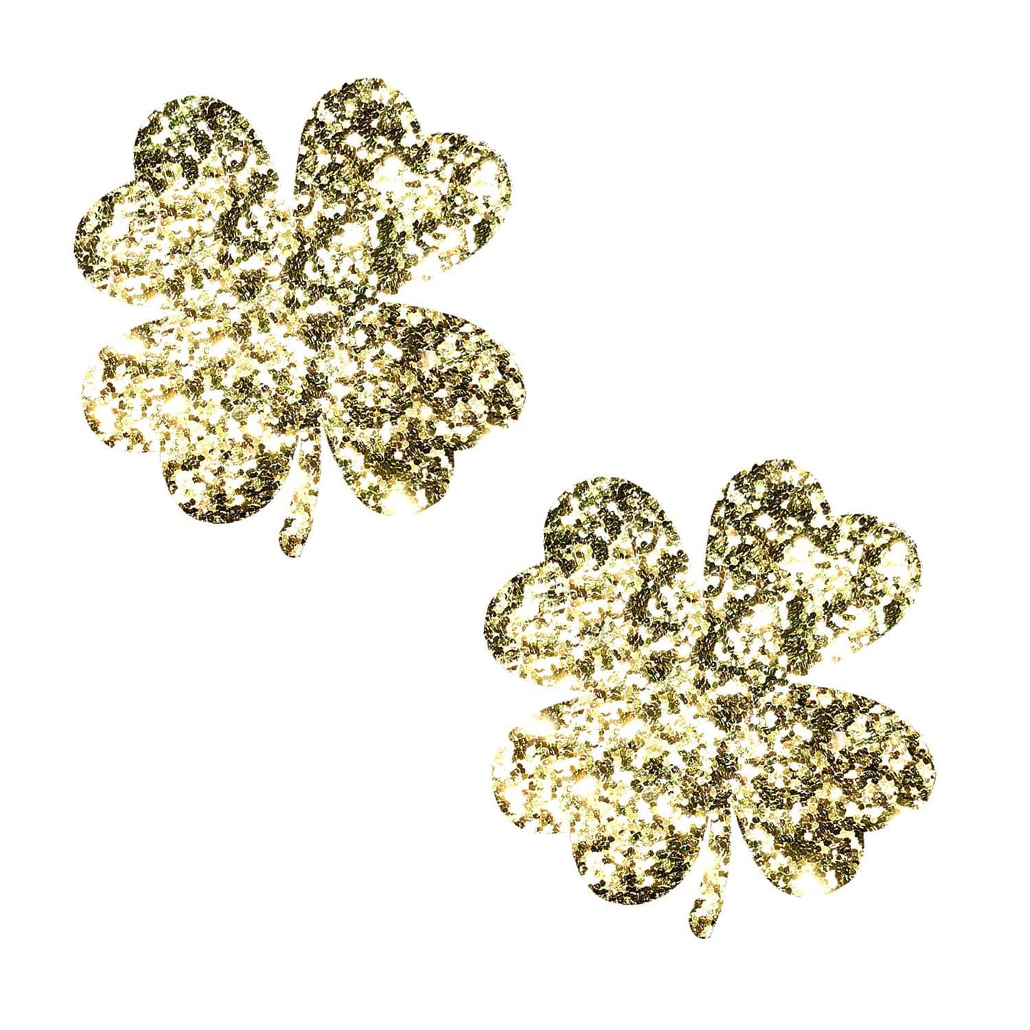 Neva Nude - Kiss me I'm Irish Super Sparkle Gold Glitter Clover Nipple Cover Pasties!
