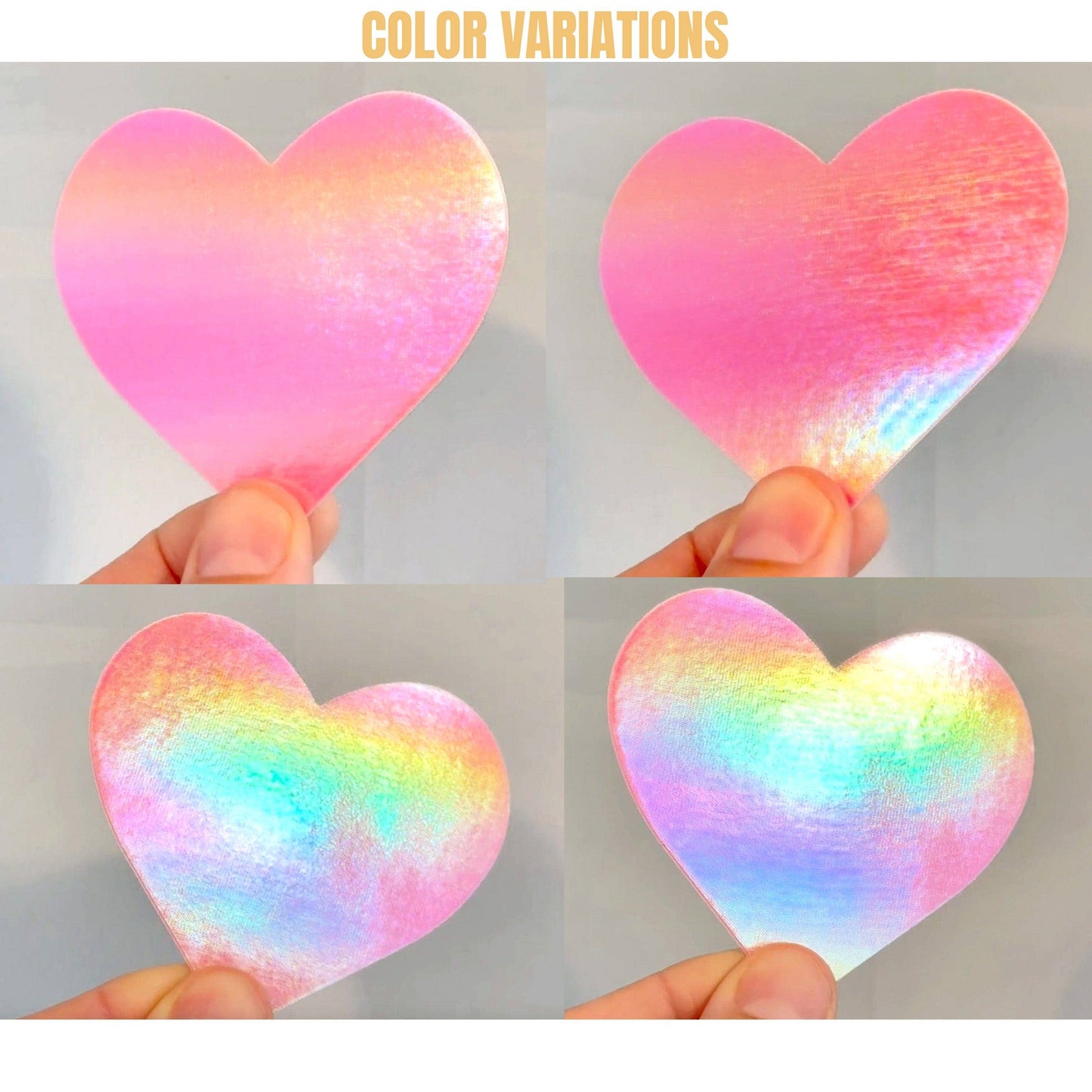 Neva Nude - Love Heart Bare Pink Shimmer Holographic Heart Nipple Pasties