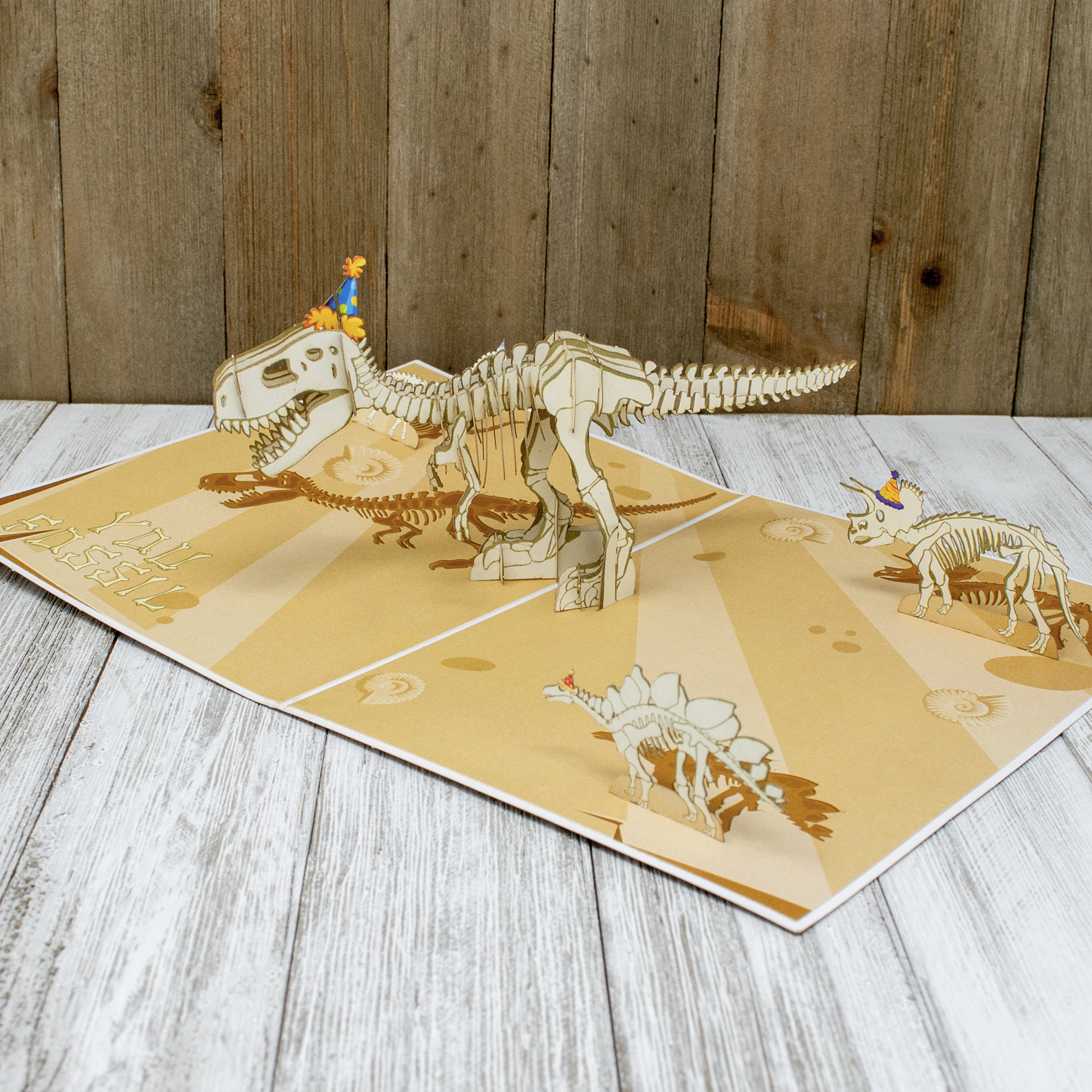 Dirty Pop Cards - Birthday Fossil Funny 3D Pop-Up Jurassic Dinosaur Card