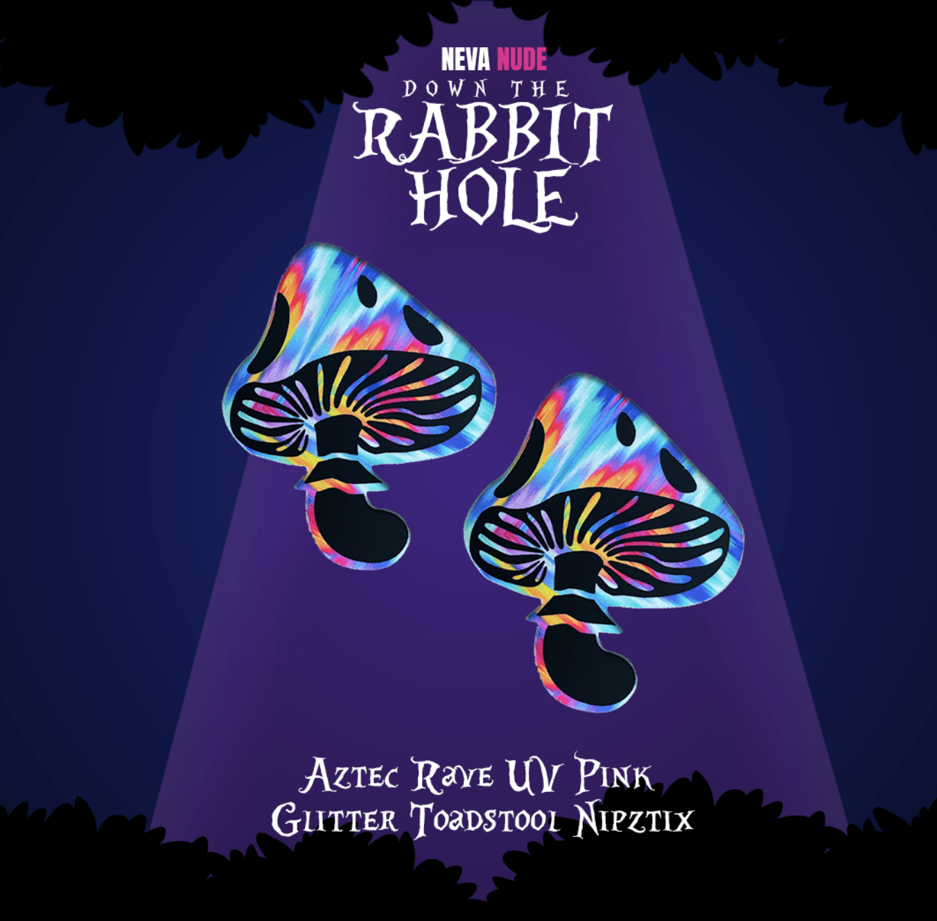 Aztec Rave Mutlicolor Blacklight Toadstool Nipple Covers