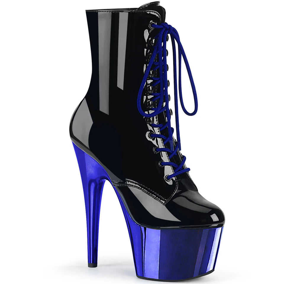 7 Inch Heel Boots with Lace-Up Front