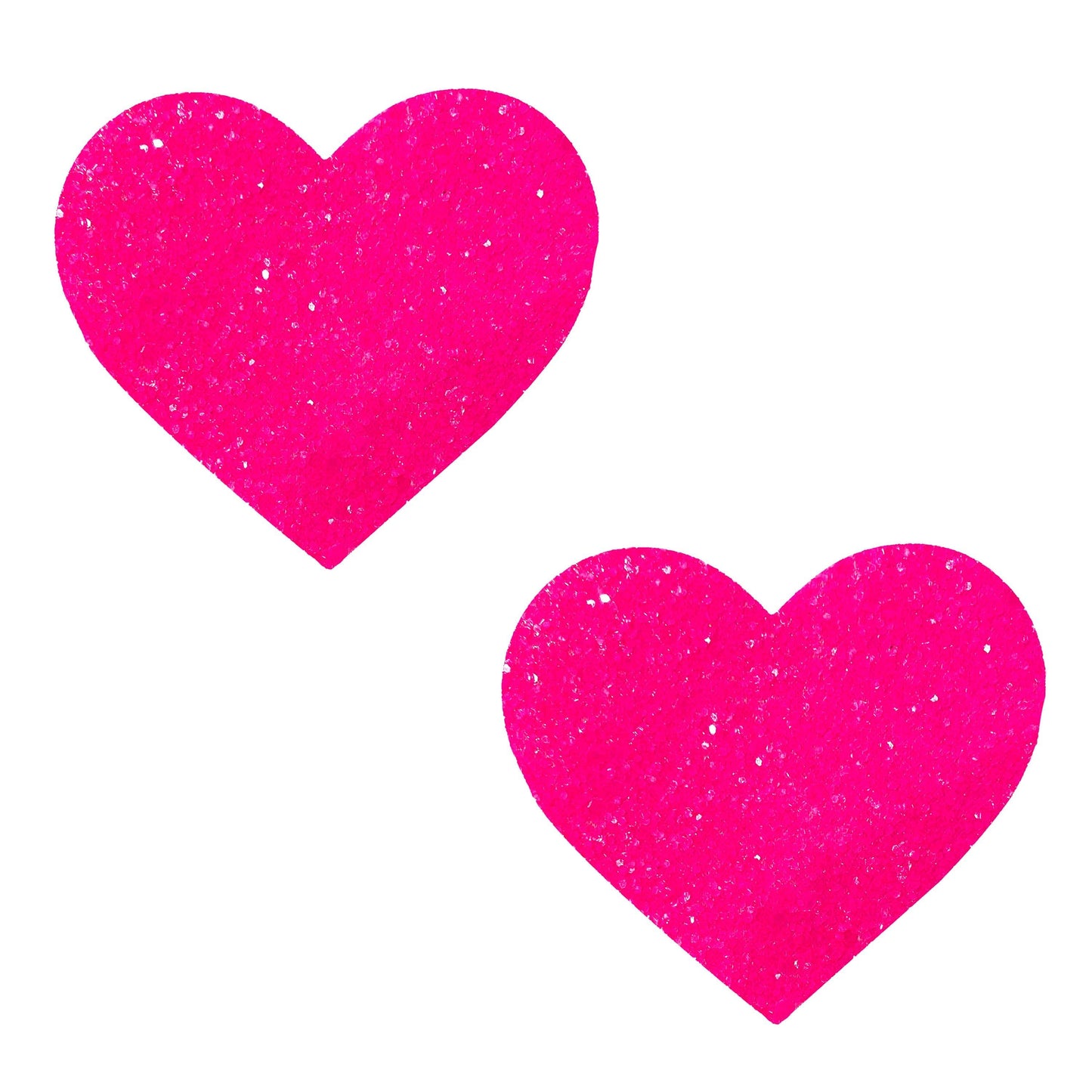 Neva Nude - Super Sparkle Watermelly Pink Blacklight Glitter I Heart U Nipple Cover Pasties