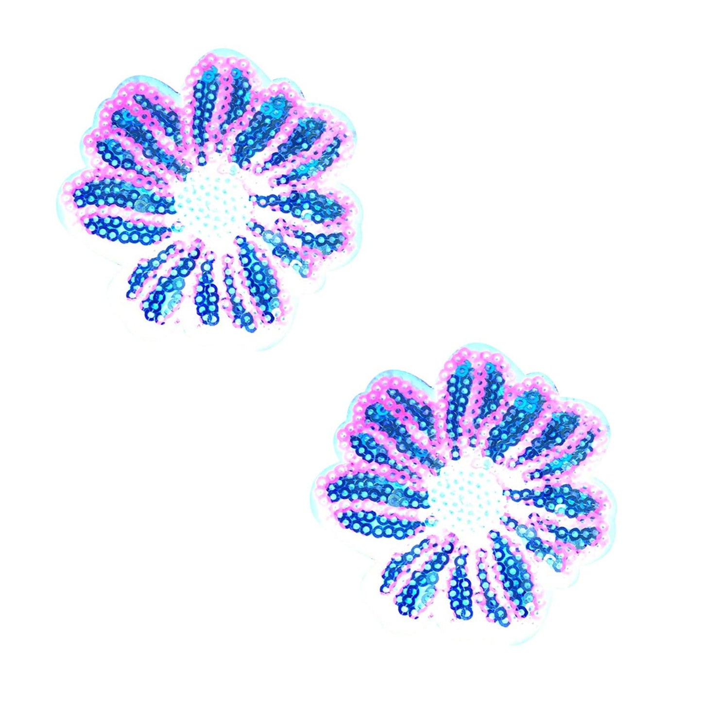 Flower Power Blacklight Daisy Sequin Nipple Cover Pasties