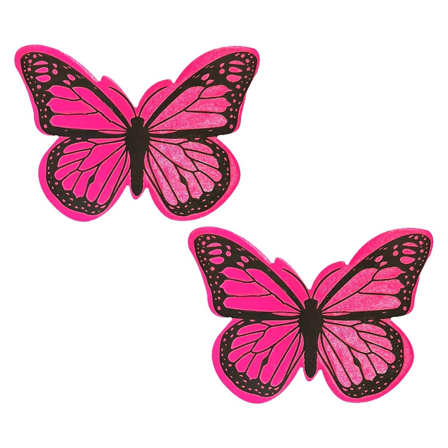 Pink Neon Nights Super Blacklight Holographic Butterfly Nipple Cover Pasties