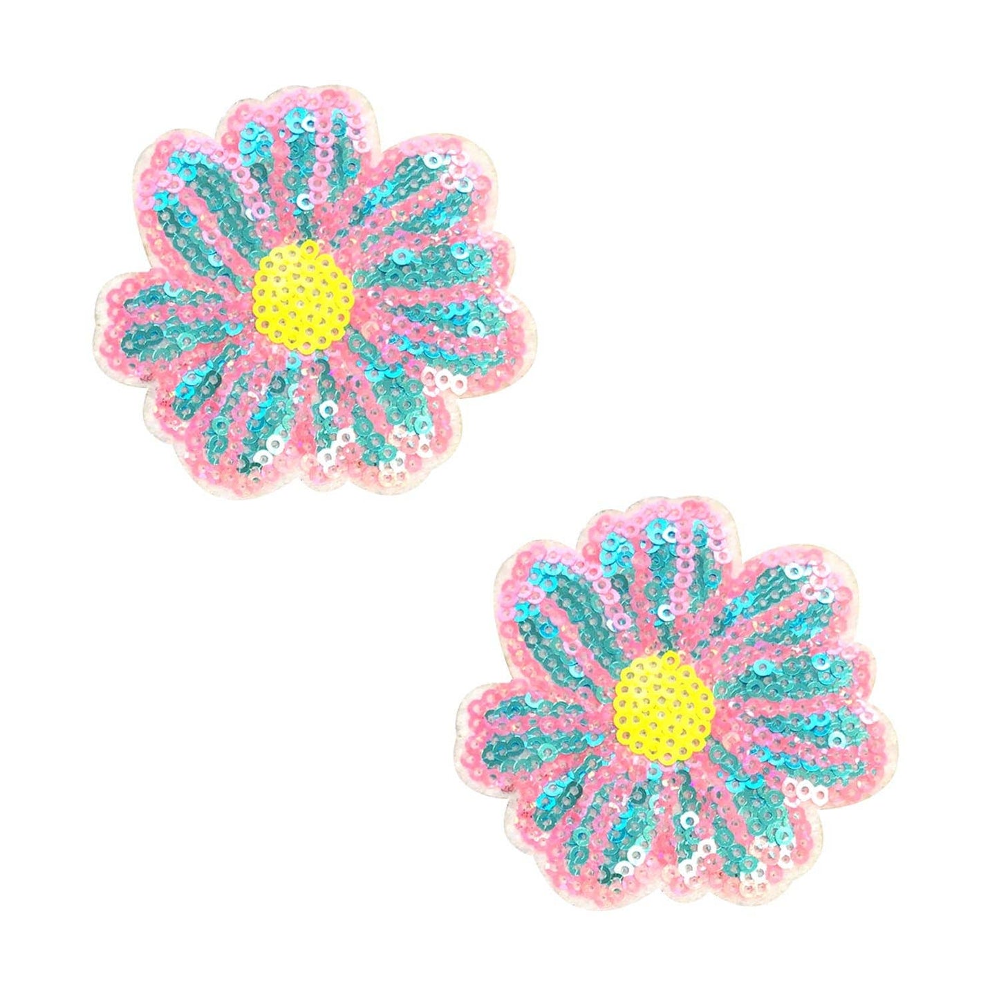 Flower Power Blacklight Daisy Sequin Nipple Cover Pasties