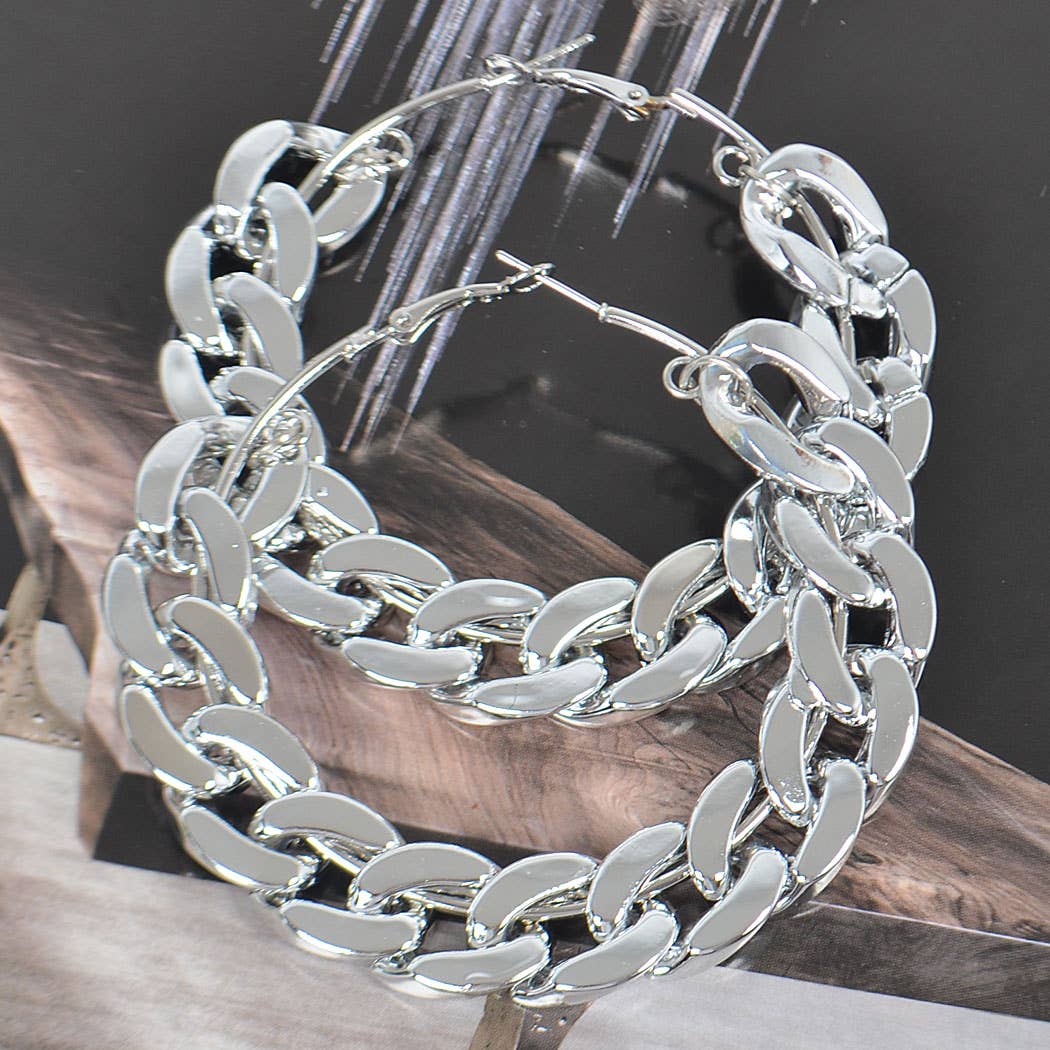 3AM BY H&D ACCESSORIES - 60MM Chain Hoop Earring