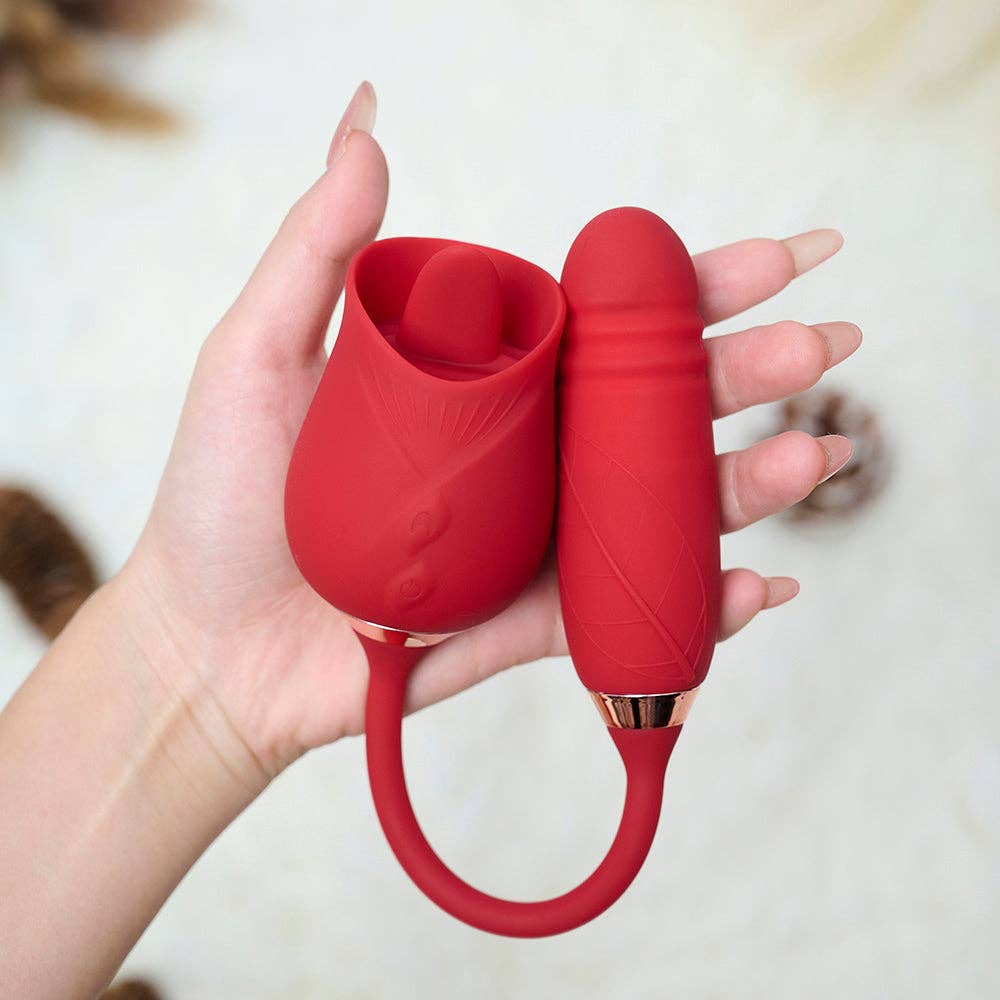 Rose Licking Vibrator Stimulator-Red