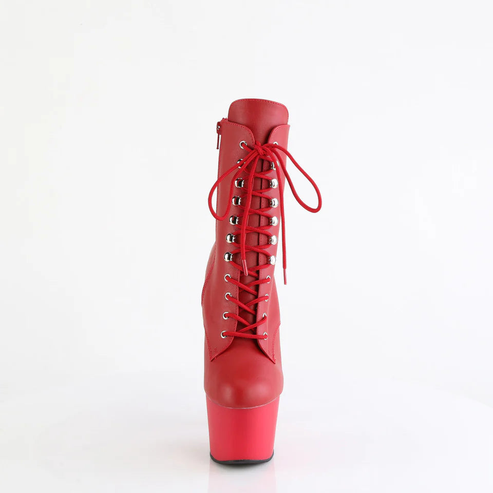 7 Inch Heel Boots with Lace-Up Front