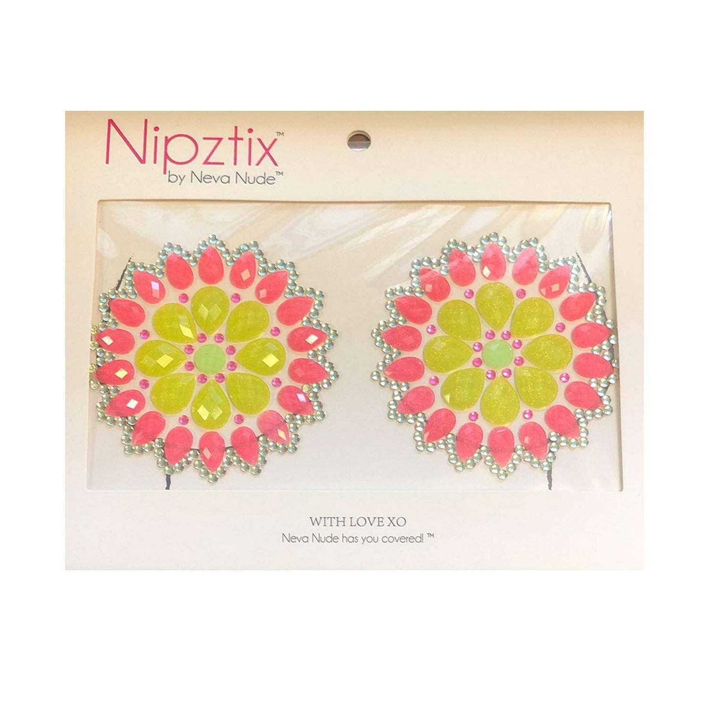 Mayan Warrior Neon Blacklight Crystal Jewel Nipple Pasties