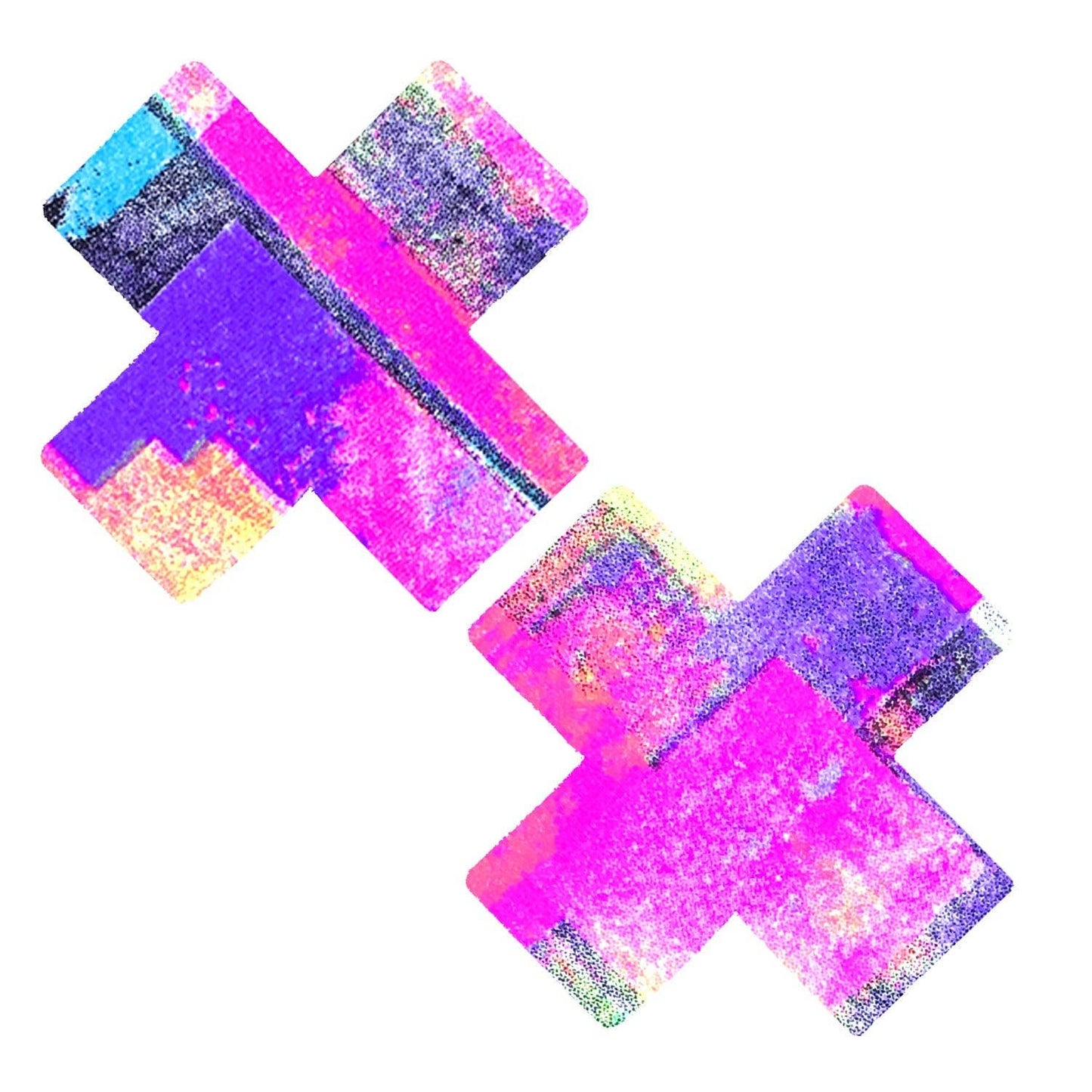 Neon Tetris Multicolor Blacklight X Factor Nipple Cover Pasties