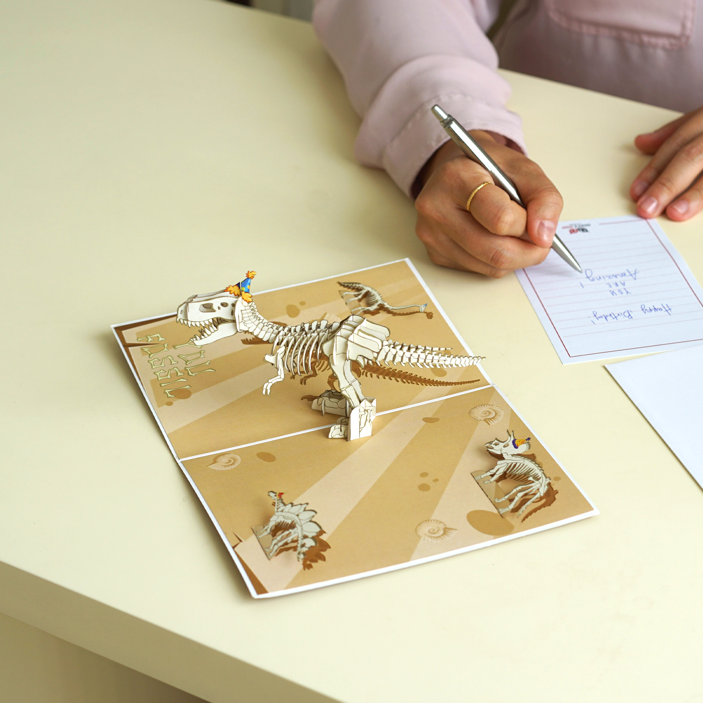 Dirty Pop Cards - Birthday Fossil Funny 3D Pop-Up Jurassic Dinosaur Card