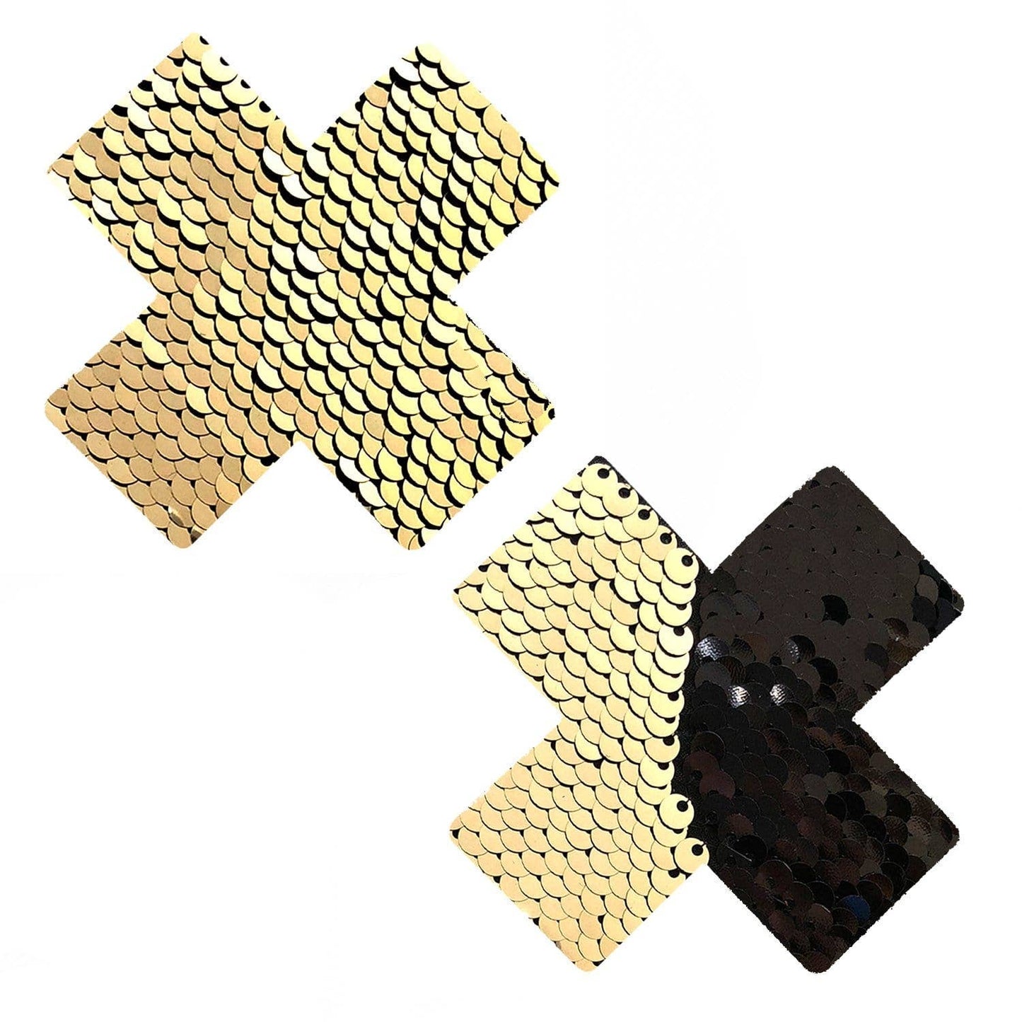 Athena Gold & Black Flip Sequin X Factor Nipple Cover Pasties