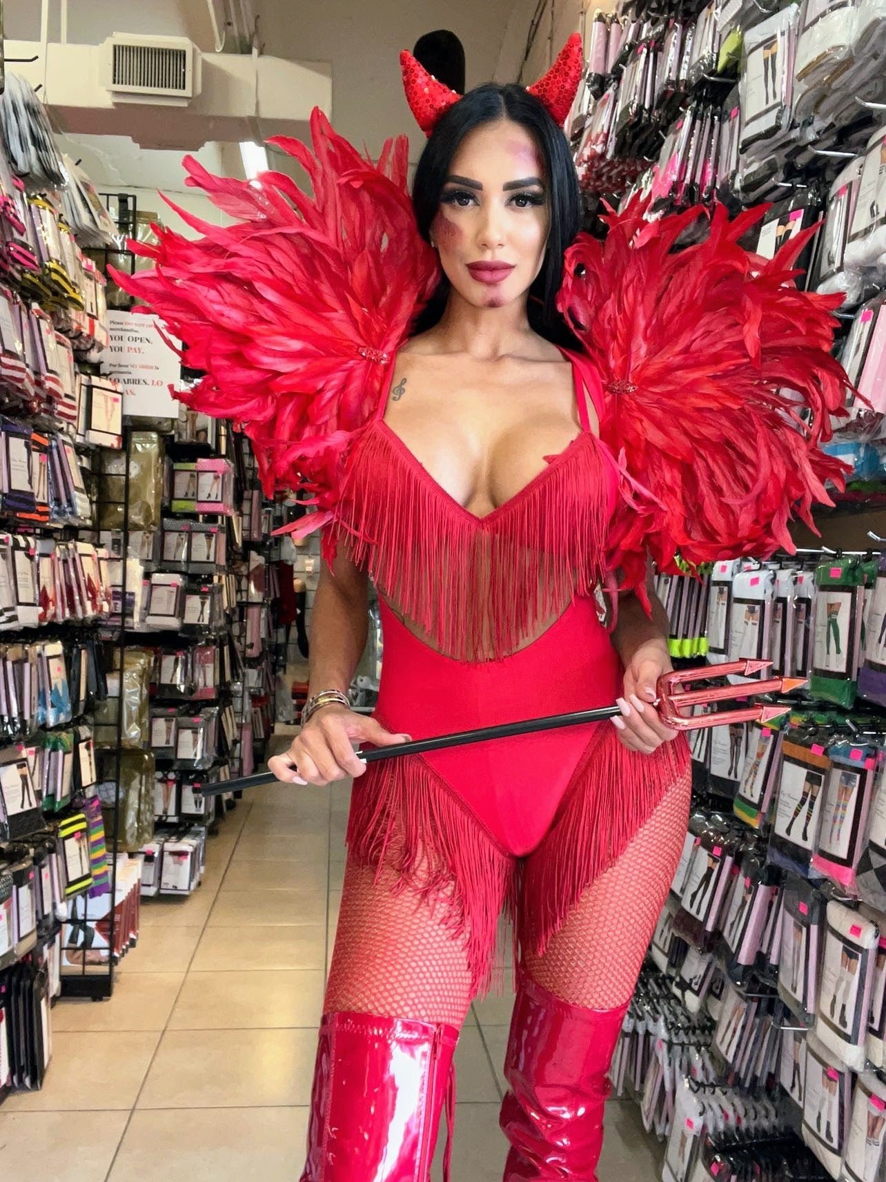Exclusive Red Glam Angel Devil