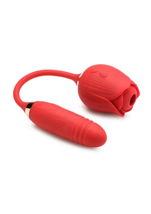 Rose Clit Stimulator & Vibrating Egg - Red