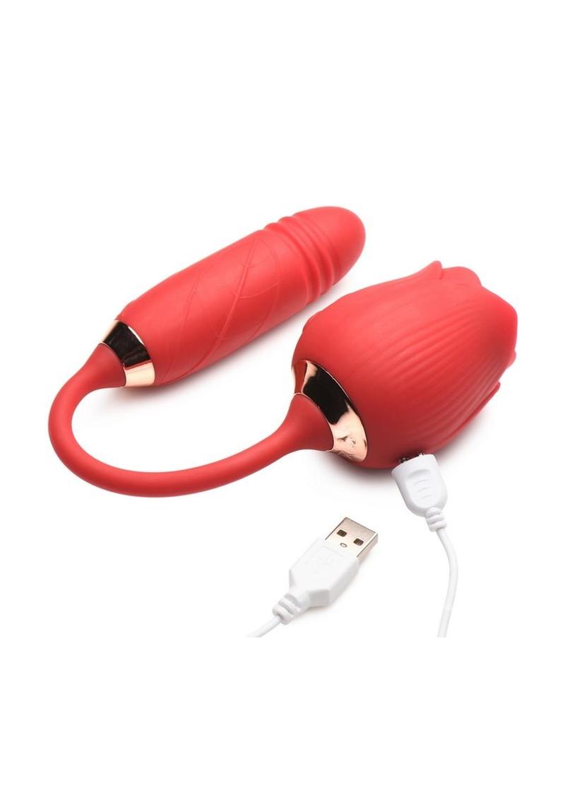 Rose Clit Stimulator & Vibrating Egg - Red