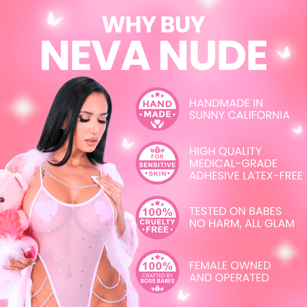 Neva Nude - Bubble Gum Pink Blacklight Iridescent Snake Skin Heart Nipple Cover Pasties