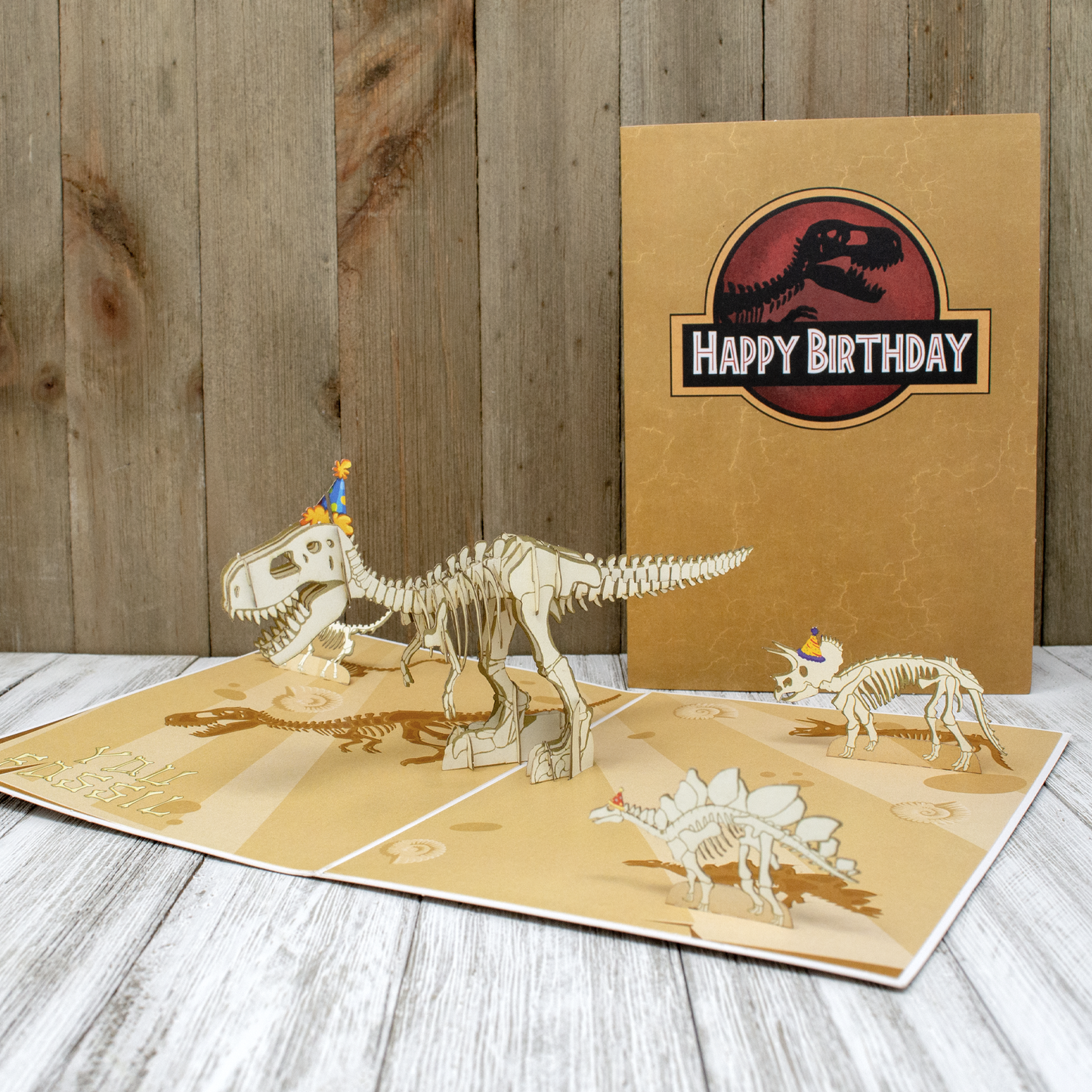 Dirty Pop Cards - Birthday Fossil Funny 3D Pop-Up Jurassic Dinosaur Card