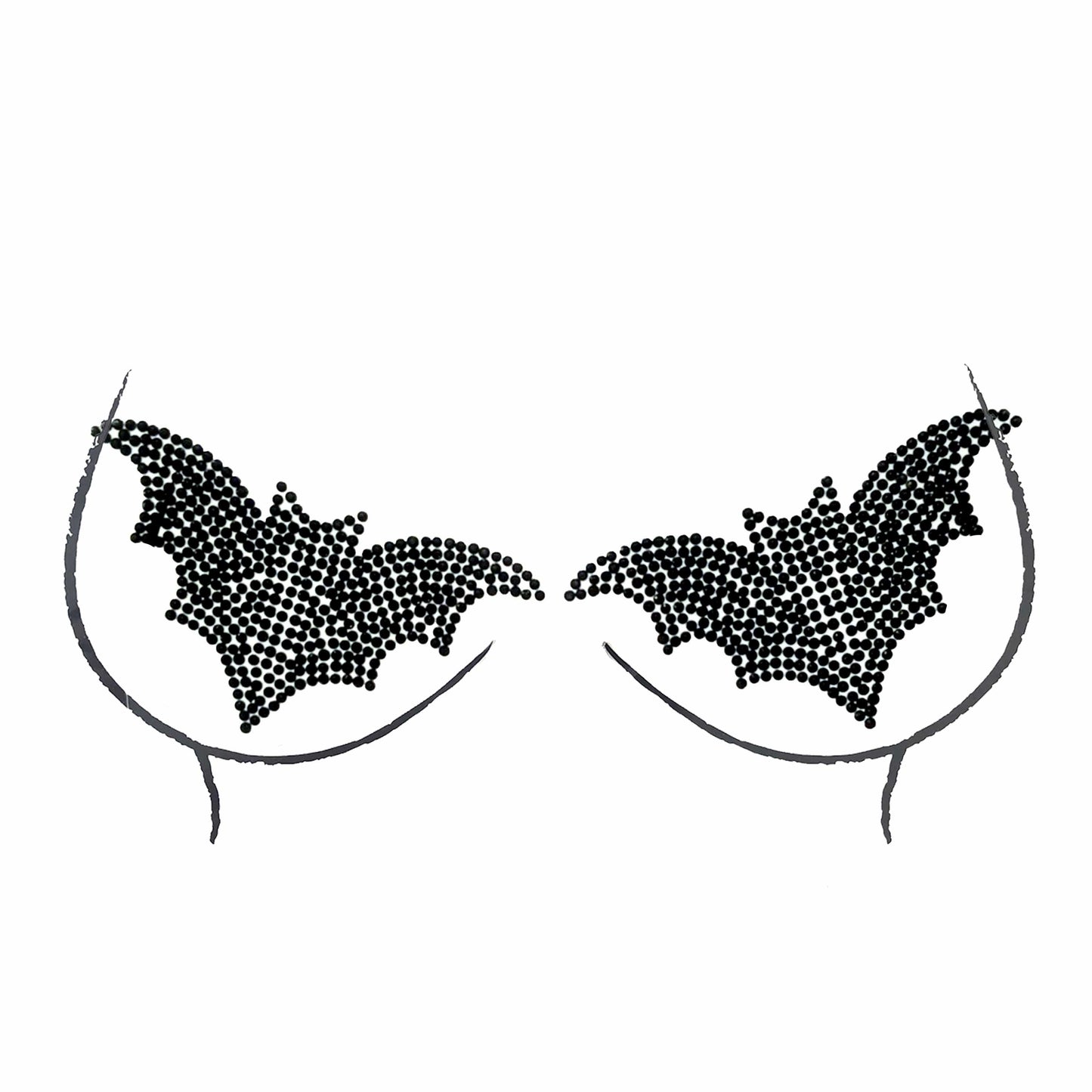 I am the Night Black Bat Crystal Jewel Nipple Pasties
