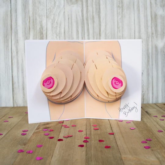 Dirty Pop Cards - Naughty Knockers Funny 3D Pop-Up Boobs Greeting Card
