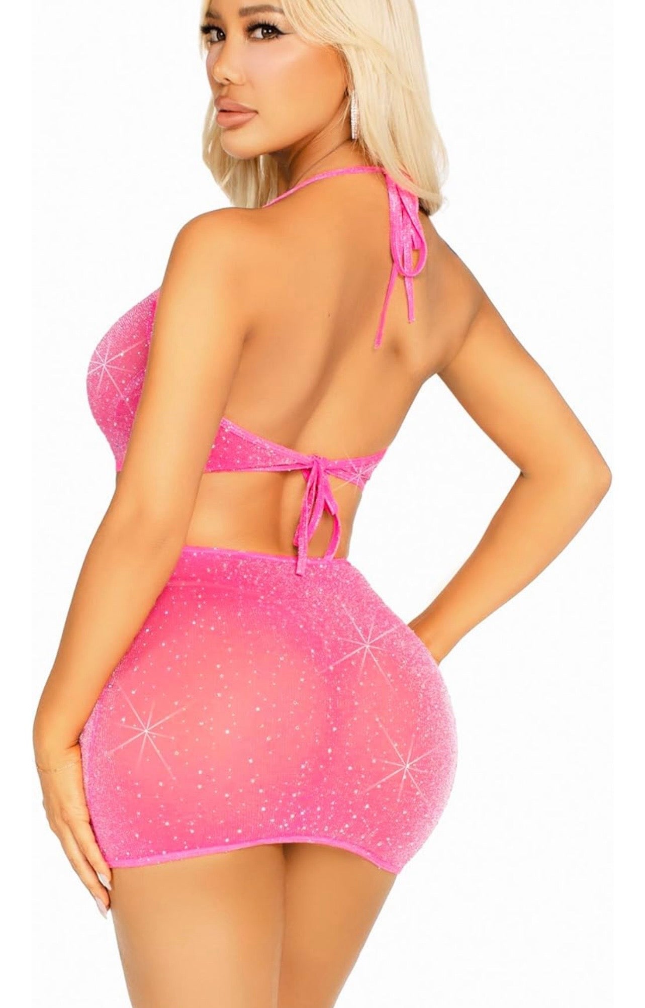 Shimmer Halter Dress