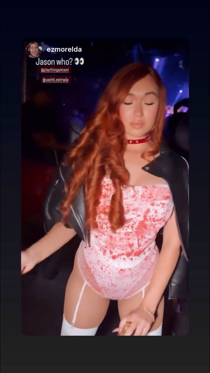 Bloody Hockey Player Purge Girl includes Mask