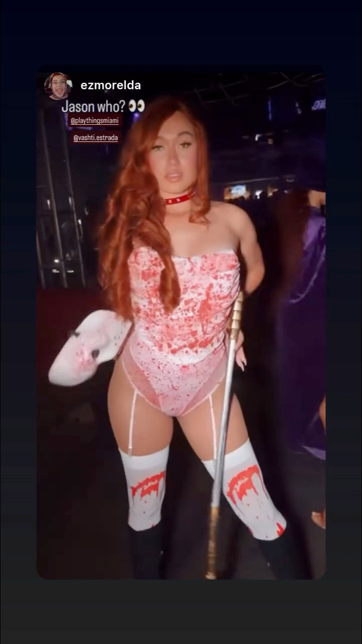 Bloody Hockey Player Purge Girl includes Mask