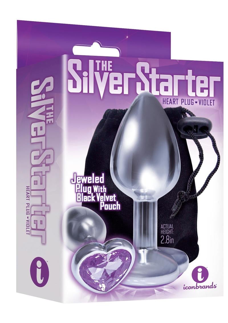 The Silver Starter Bejeweled Heart Stainless Steel Plug