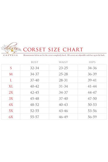 Top Drawer Steel Boned Striped Floral Underwire Curvy Cut Waist Cincher Corset