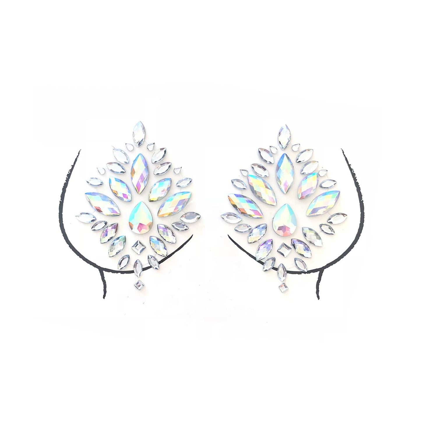 Stardust Iridescent Crystal Jewel Nipple Pasties