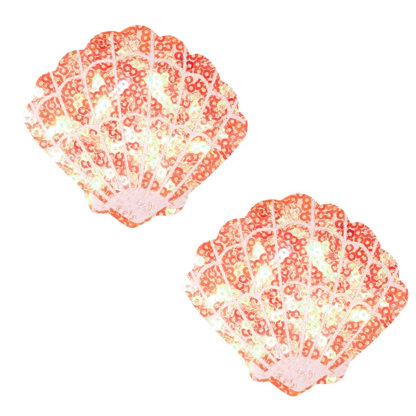 Neva Nude - Moana Coral Sparkle Sequin Mesh Mermaid Shell Nipple Cover Pasties