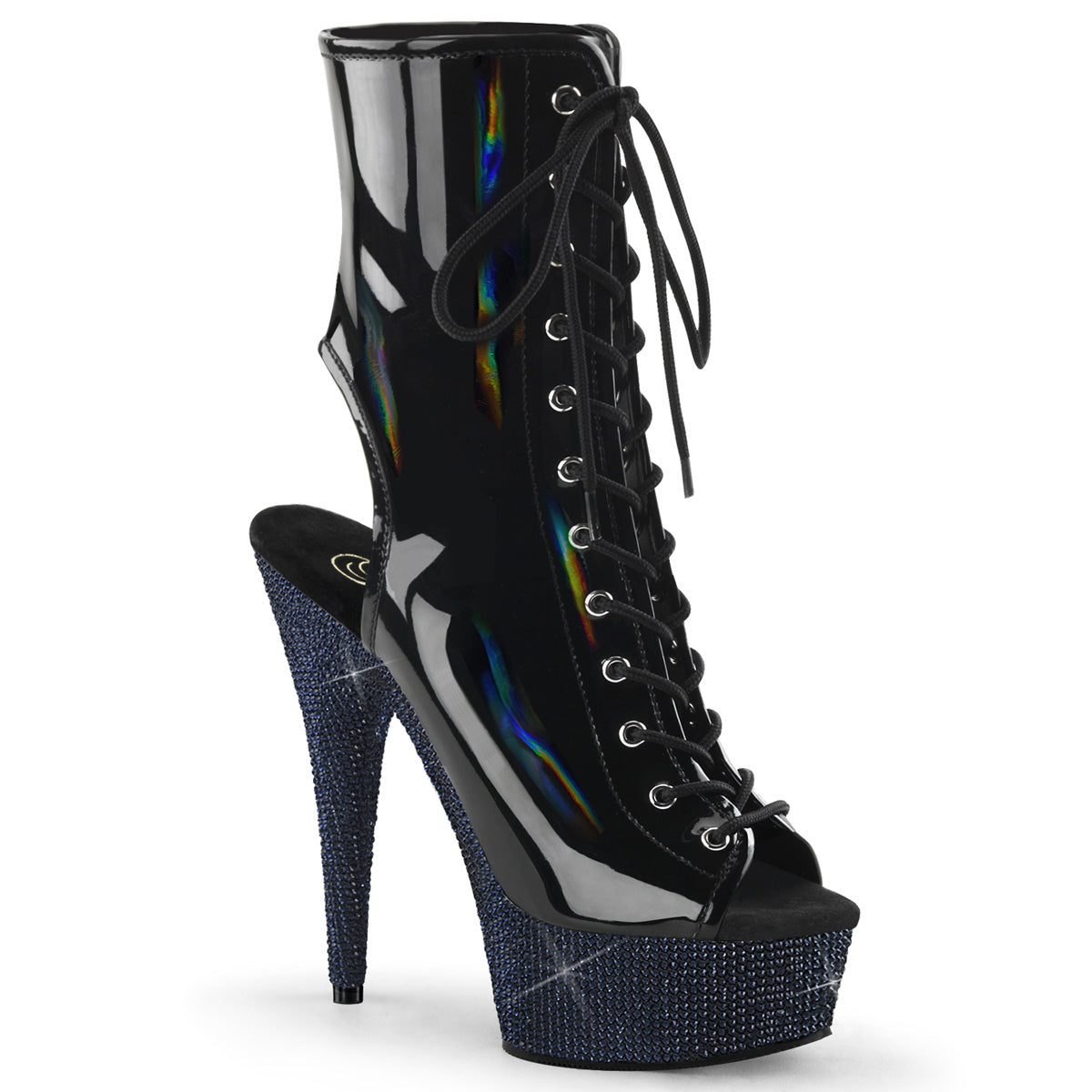 BEJEWELED 6 inch open toe dancer Ankle boots