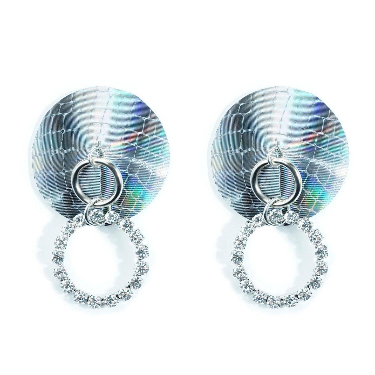 Neva Nude - Pull Me Closer Holographic Ring Reusable Silicone Nipple Cover Pasties