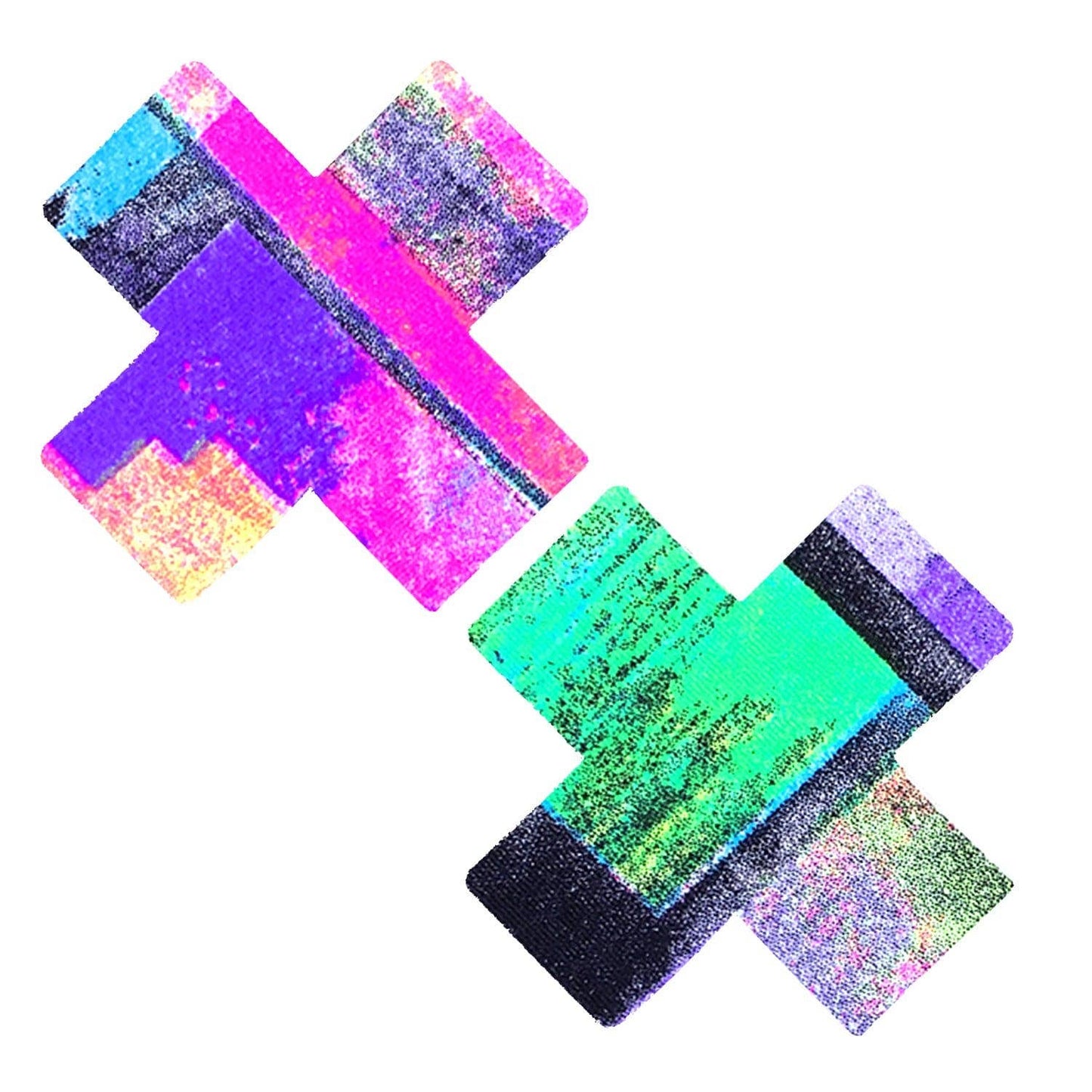 Neon Tetris Multicolor Blacklight X Factor Nipple Cover Pasties