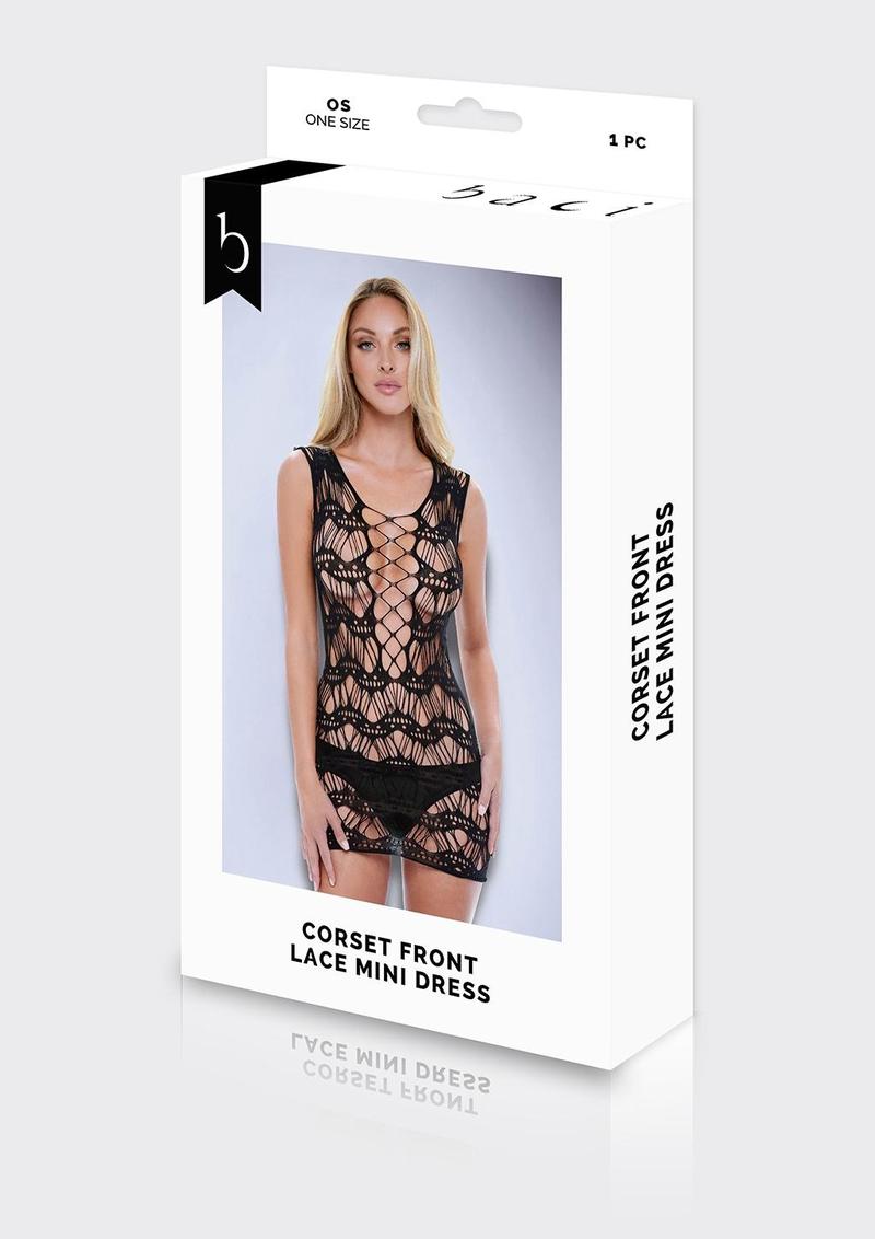 Corset Front Lace Mini Dress