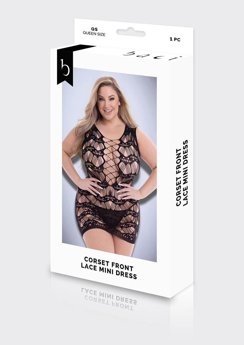 Corset Front Lace Mini Dress