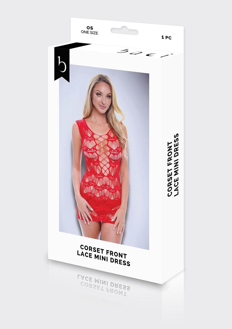 Corset Front Lace Mini Dress