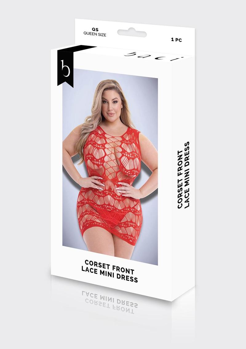 Corset Front Lace Mini Dress