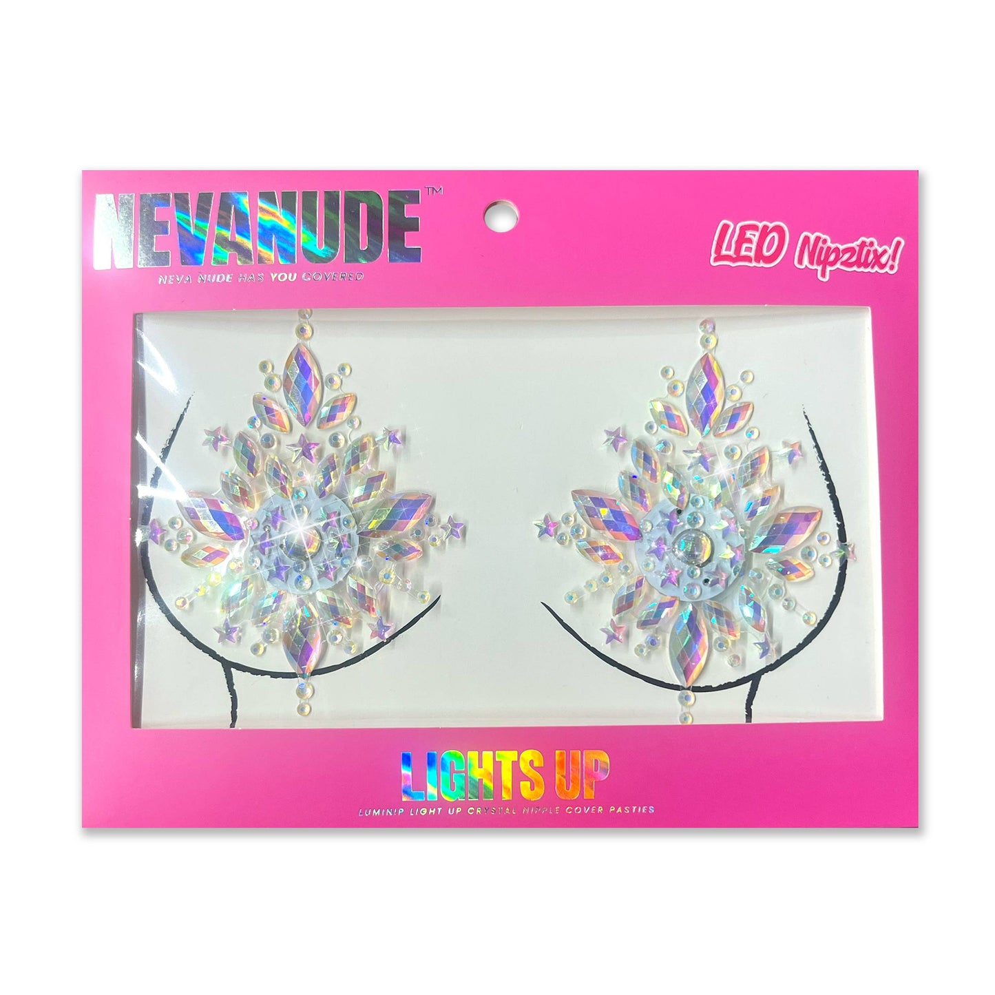 Twinkle Twinkle LED Light Up Crystal Nipple Cover Pasties