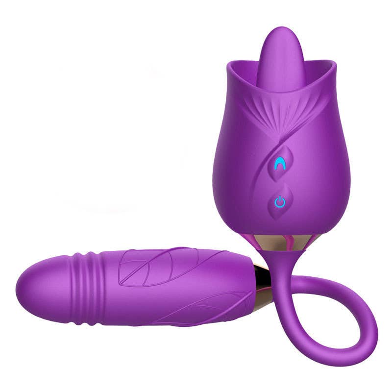 Rose Licking Vibrator Stimulator-Purple
