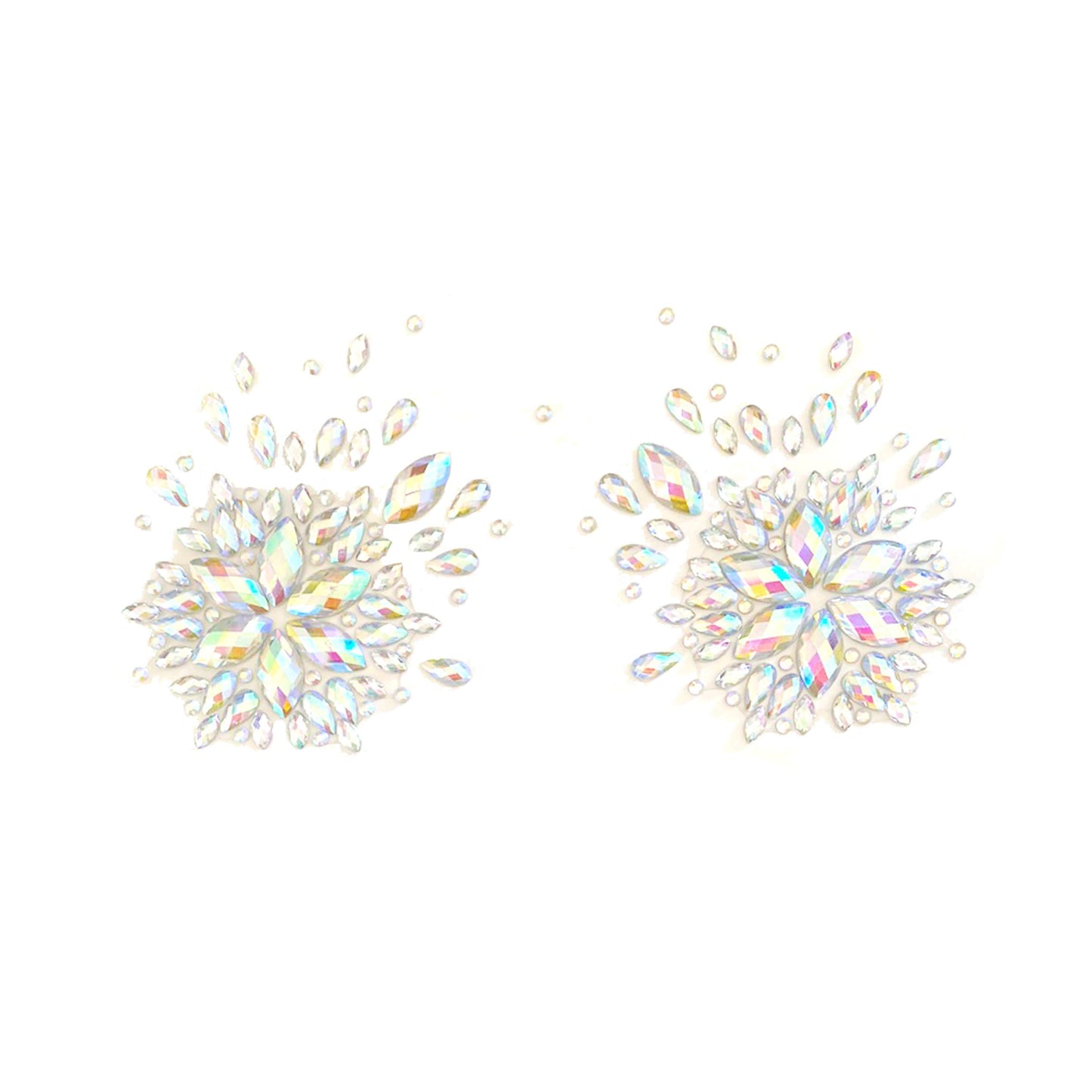 Winterfell Clear Iridescent Crystal Jewel Nipple Cover Pasties