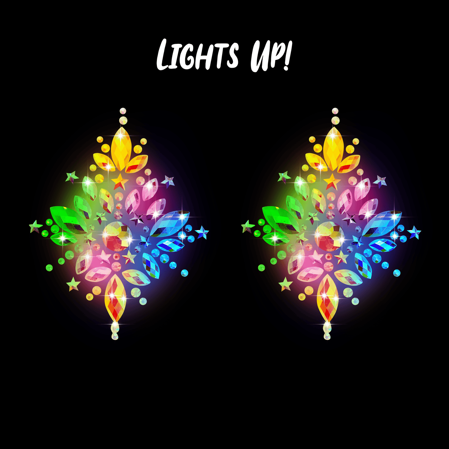 Twinkle Twinkle LED Light Up Crystal Nipple Cover Pasties