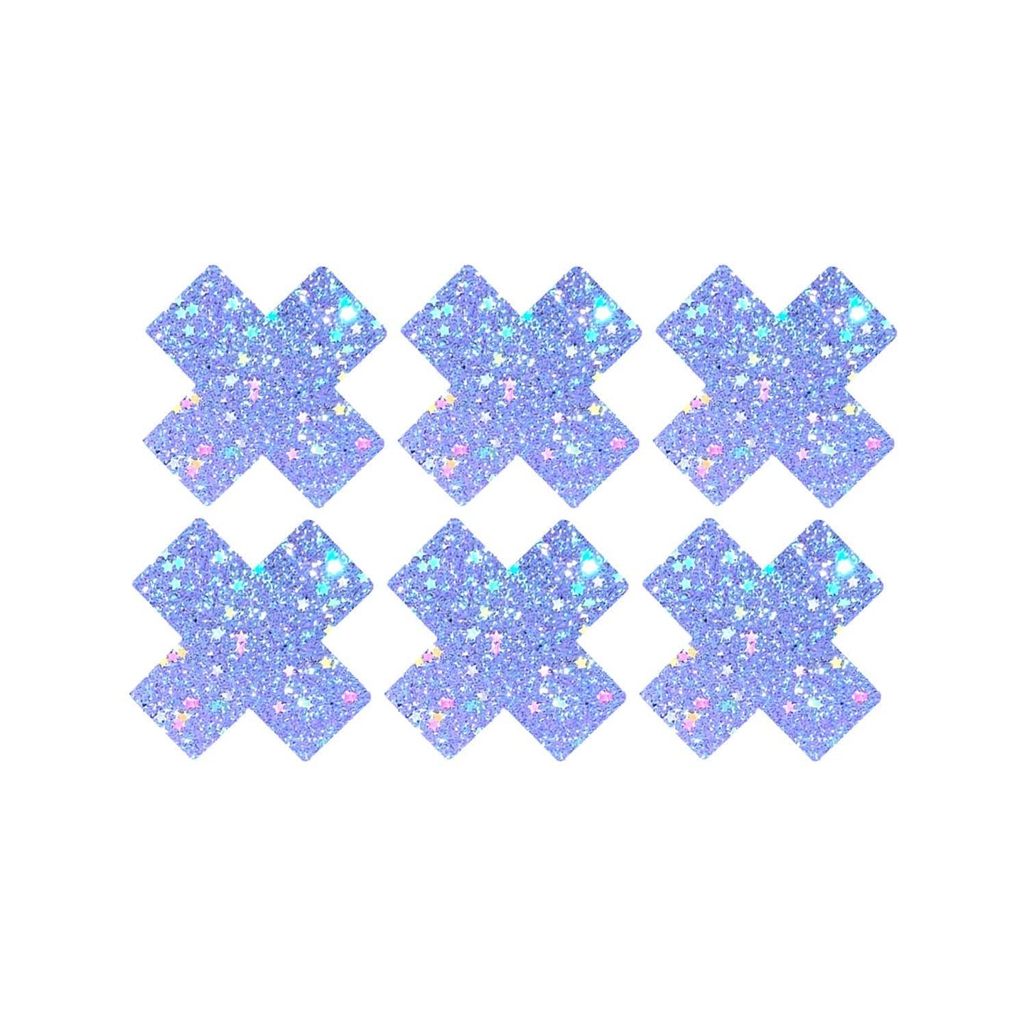 Purple Cotton Candy Blacklight Glitter X Factor Body Stickers 6PK