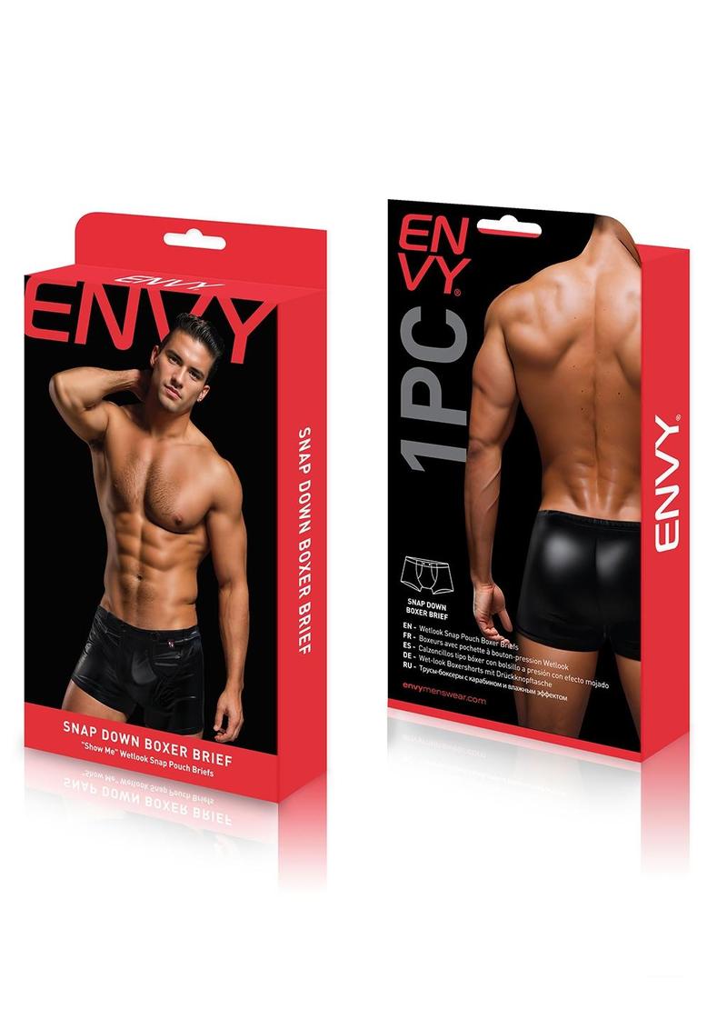 Envy Snap Down Boxer Brief-Black-M/L