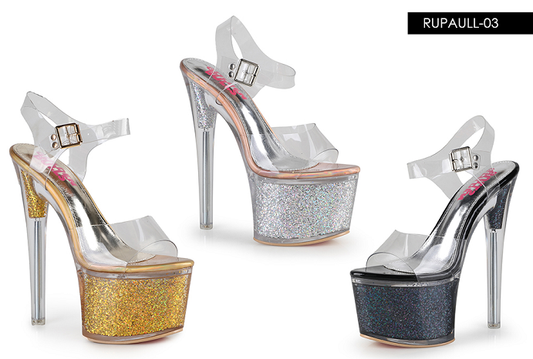 Glitter Heels with Ankle Strap