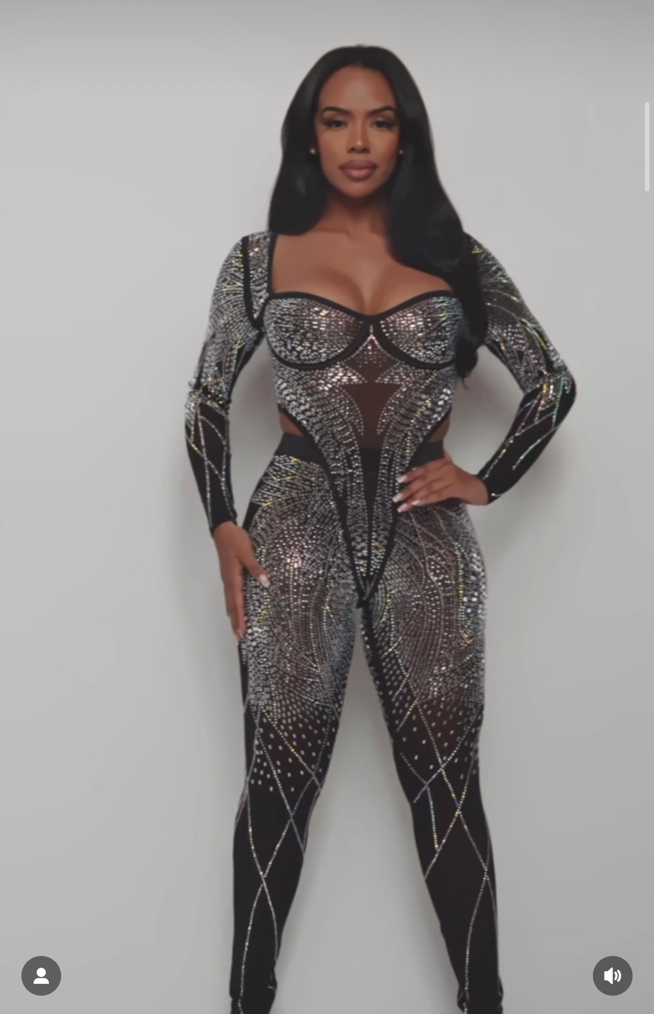 Bling Jumpsuit 2pcs Body and Pants