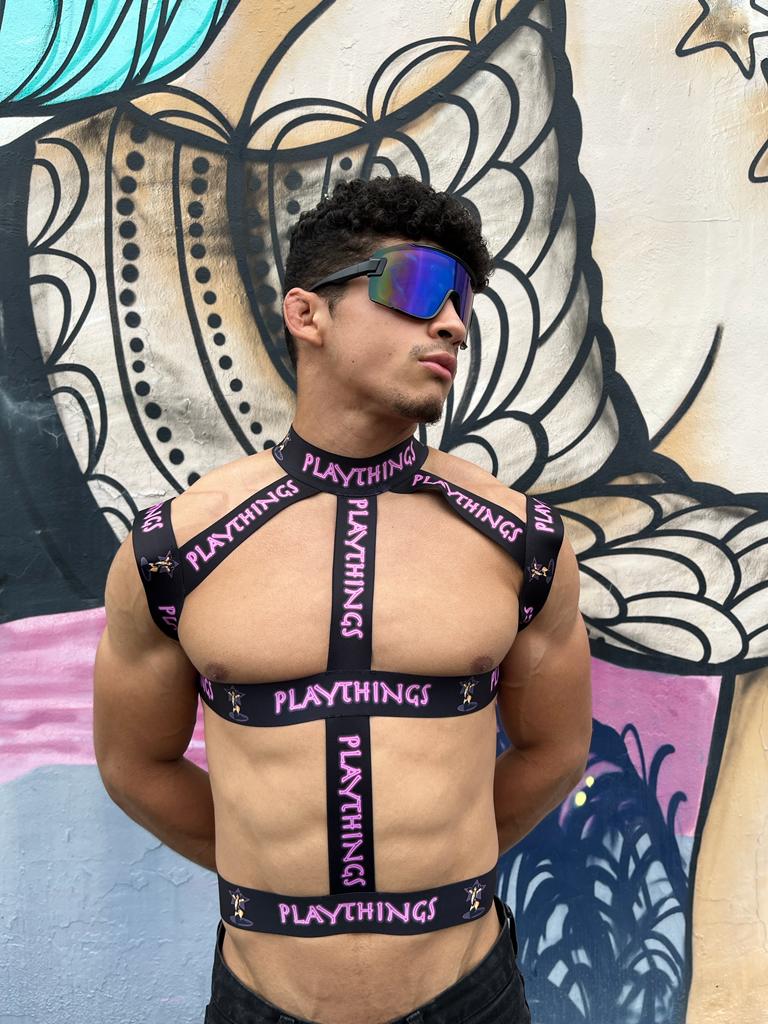 Male Playthings Designer Logo Chest Harness