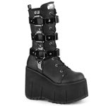 Platform Wedge Black Boots 4.5 inches Studded