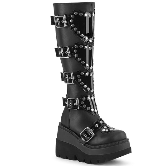 BOOTS WITH WEDGE PLATFORM AND HEART STUDDED DETAIL
